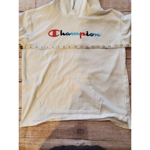 Champion lightweight Hoodie Womens Extra Small XS white Sweatshirt Hooded - Picture 8 of 9